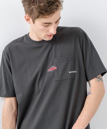 【汗染みの目立ちにくいTシャツ ZEROSTAIN/ゼロステイン】胸ポケット 刺繍Tシャツ 防汚 UVカット アニマル おじさん ビール アメ車
