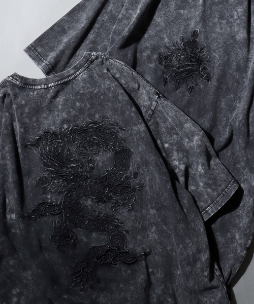 SITRY（シトリー）の「Chemical Wash Hard Graphic T-Shirt/ケミカル加工 グランジ ヴィンテージライク オーバーサイズ 半袖Tシャツ レディース メンズ（Tシャツ/カットソー・メンズ・ブラック系その他3/ブラック系その他/ブラック系その他2・L/M）」の2枚目の写真