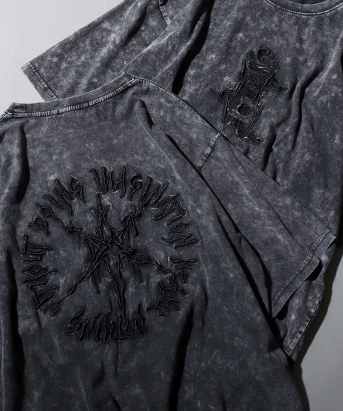 SITRY（シトリー）の「Chemical Wash Hard Graphic T-Shirt/ケミカル加工 グランジ ヴィンテージライク オーバーサイズ 半袖Tシャツ レディース メンズ（Tシャツ/カットソー・メンズ・ブラック系その他3/ブラック系その他/ブラック系その他2・L/M）」の3枚目の写真