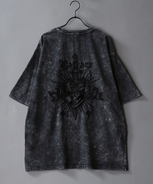 SITRY（シトリー）の「Chemical Wash Hard Graphic T-Shirt/ケミカル加工 グランジ ヴィンテージライク オーバーサイズ 半袖Tシャツ レディース メンズ（Tシャツ/カットソー・メンズ・ブラック系その他3/ブラック系その他/ブラック系その他2・L/M）」の7枚目の写真