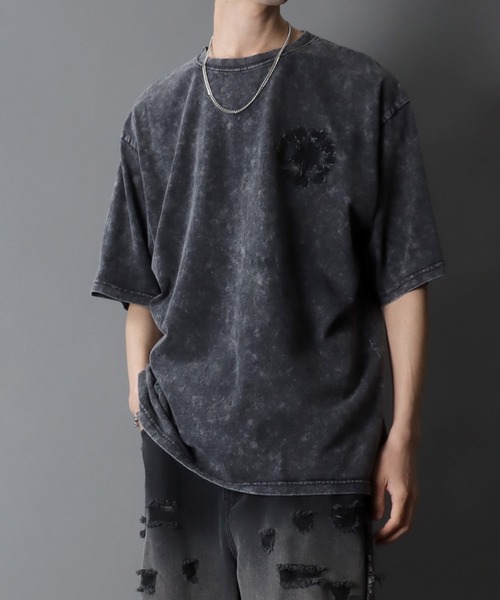 SITRY（シトリー）の「Chemical Wash Hard Graphic T-Shirt/ケミカル加工 グランジ ヴィンテージライク オーバーサイズ 半袖Tシャツ レディース メンズ（Tシャツ/カットソー・メンズ・ブラック系その他3/ブラック系その他/ブラック系その他2・L/M）」の22枚目の写真