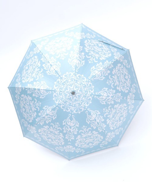 axes femme（アクシーズファム）の「ダマスク柄晴雨兼用ショート傘（長傘・レディース・ブルー/ピンク/チャコール・FREE）」の8枚目の写真