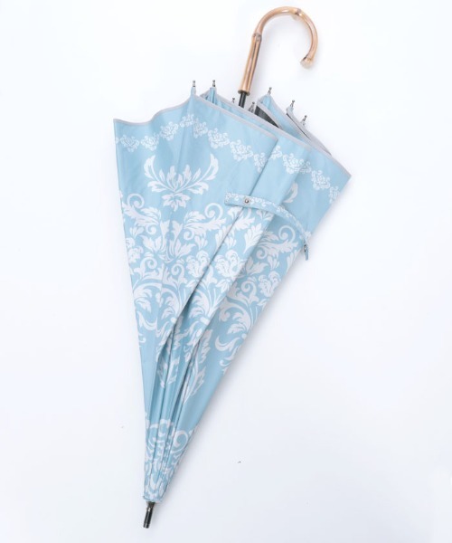 axes femme（アクシーズファム）の「ダマスク柄晴雨兼用ショート傘（長傘・レディース・ブルー/ピンク/チャコール・FREE）」の11枚目の写真