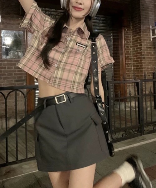 Sibra(シブラ)の「チェック柄シャツ(シャツ/ブラウス・レディース・ピンク/ネイビー・M)」の14枚目の写真