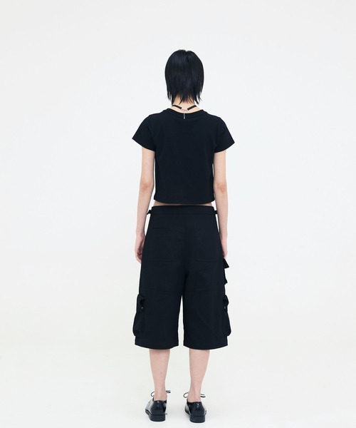 Opening Project（オープニングプロジェクト）の「Opening Project／Cropped Ribbon T（Tシャツ/カットソー・レディース・ブラック/ホワイト・SMALL/MEDIUM）」の9枚目の写真