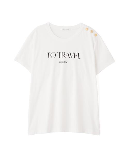 PINKY&DIANNE(ピンキーアンドダイアン)の「◆"TO TRAVEL"ロゴTシャツ(Tシャツ/カットソー・レディース・ネイビー/ホワイト・38)」の4枚目の写真