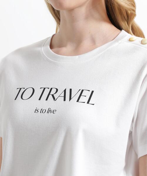 PINKY&DIANNE(ピンキーアンドダイアン)の「◆"TO TRAVEL"ロゴTシャツ(Tシャツ/カットソー・レディース・ネイビー/ホワイト・38)」の10枚目の写真