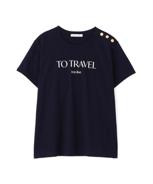 PINKY&DIANNE(ピンキーアンドダイアン)の「◆"TO TRAVEL"ロゴTシャツ(Tシャツ/カットソー・レディース・ネイビー/ホワイト・38)」の19枚目の写真