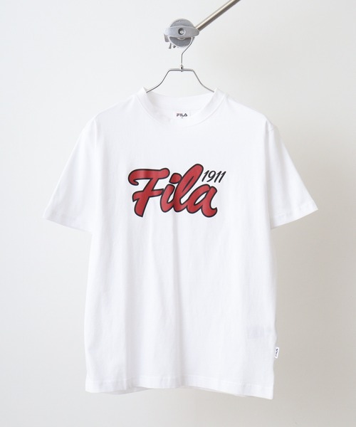 FILA(フィラ)の「FILA T-SHIRTS コットン 刺繍/プリント/ポケット ロゴTシャツ(Tシャツ/カットソー・メンズ・ライトイエロー/ネイビー/グリーン/ワイン/ブルー/ホワイト/グリーン系/ブルー系/ブラック/イエロー系/ホワイト系/ネイビー系/ネイビー系1/グリーン系1/ホワイト系1/ネイビー系2/ブラック系・M/L/LL)」の4枚目の写真