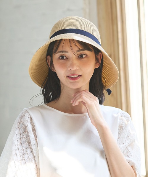 Honeys（ハニーズ）の「【ウォッシャブル】洗えてたためるつば広帽（ハット・レディース・アイボリー系/グレイッシュベージュ/グレー系その他/ネイビー・FREE）」の7枚目の写真