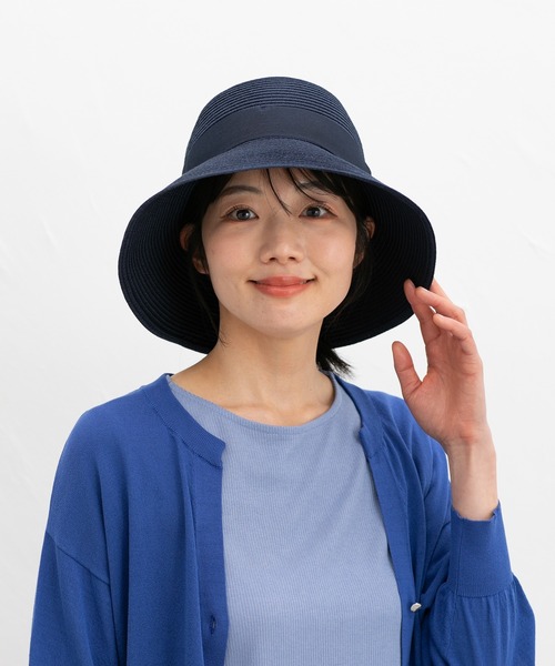 Honeys（ハニーズ）の「【ウォッシャブル】洗えてたためるつば広帽（ハット・レディース・アイボリー系/グレイッシュベージュ/グレー系その他/ネイビー・FREE）」の10枚目の写真