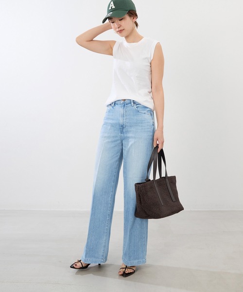 RED CARD TOKYO（レッドカード）の「【RED CARD TOKYO】Slogan-ルーズストレートデニムパンツ（デニムパンツ・レディース・ライトブルー・23/24）」の3枚目の写真