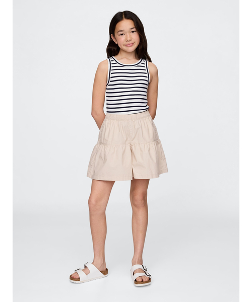 GAP（ギャップ）の「プルオン シャンブレー キュロット ショートパンツ (キッズ)（その他パンツ・キッズ・インディゴブルー/ベージュ・130cm/140cm/150cm/160cm/110cm/120cm）」の4枚目の写真