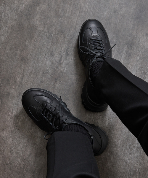 PADRONE（パドローネ）の「PADRONE パドローネ / GERMAN TRAINER with 884C Vibram ビブラムソールジャーマントレーナー 日本製 / PU8840-2006（スニーカー・メンズ・ブラック/ブラック系その他・40/41/42/43）」の15枚目の写真