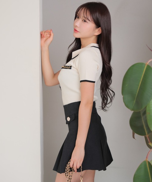 LIPSERVICE（リップサービス）の「ハーフZIPチェーンポケットニット（ニット/セーター・レディース・ブラック/アイボリー/その他1・FREE）」の9枚目の写真