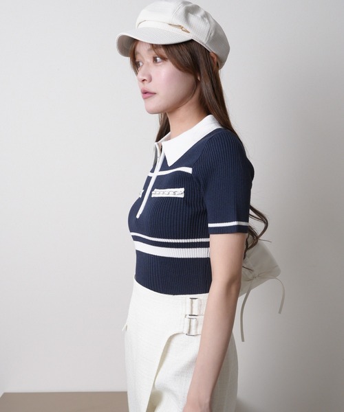 LIPSERVICE（リップサービス）の「ハーフZIPチェーンポケットニット（ニット/セーター・レディース・ブラック/アイボリー/その他1・FREE）」の21枚目の写真