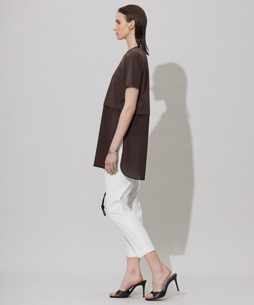 ICB（アイシービー）の「シアージャージーコンビカットソー（Tシャツ/カットソー・レディース・アイボリー系/ダークブラウン系/ブラック系/グレー系・LARGE/X-LARGE）」の16枚目の写真