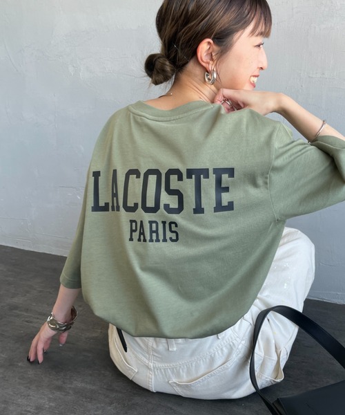 LACOSTE（ラコステ）の「[LACOSTE/ラコステ] ワンポイントロゴ バックプリントTシャツ（Tシャツ/カットソー・レディース・ホワイト/ブラック/カーキ・2/4/3）」の3枚目の写真