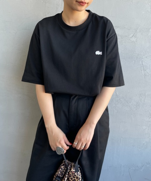 LACOSTE（ラコステ）の「[LACOSTE/ラコステ] ワンポイントロゴ バックプリントTシャツ（Tシャツ/カットソー・レディース・ホワイト/ブラック/カーキ・2/4/3）」の16枚目の写真