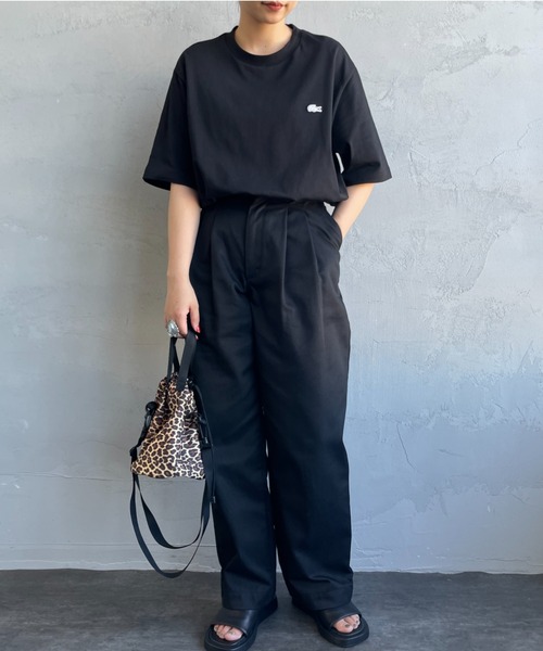 LACOSTE（ラコステ）の「[LACOSTE/ラコステ] ワンポイントロゴ バックプリントTシャツ（Tシャツ/カットソー・レディース・ホワイト/ブラック/カーキ・2/4/3）」の4枚目の写真