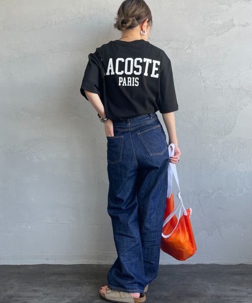 tシャツ 「LACOSTE/ラコステ」 ワンポイントロゴ バックプリントTシャツ レディース メンズ LACOSTE/ラコステ] ワンポイントロゴ バックプリントTシャツ（T