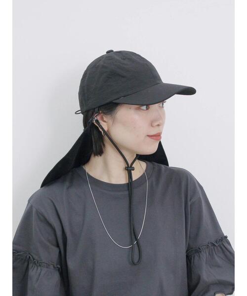 Samansa Mos2 blue（サマンサモスモスブルー）の「【接触冷感】ネックカバー付キャップ（ハット・レディース・キャメル/ベージュ/ブラック・F）」の17枚目の写真