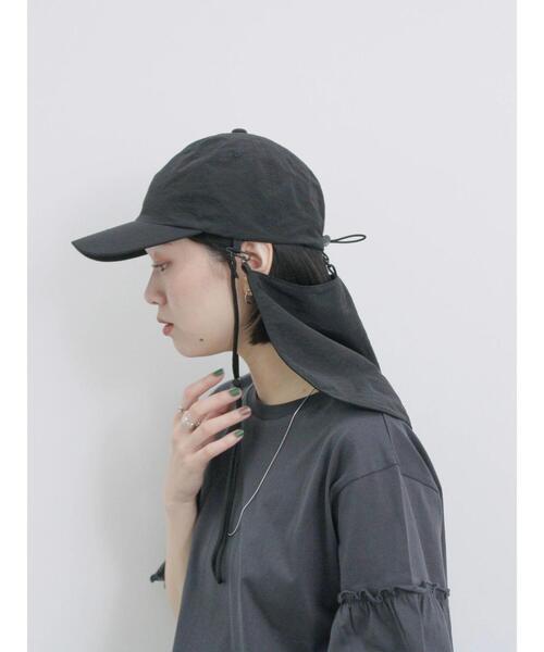 Samansa Mos2 blue(サマンサモスモスブルー)の「【接触冷感】ネックカバー付キャップ(ハット・レディース・キャメル/ベージュ/ブラック・F)」の9枚目の写真