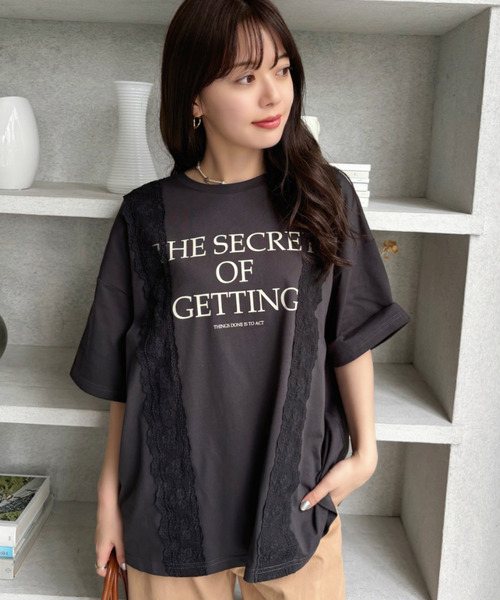 Good Riddance(グッドリダンス)の「【Good Riddance】ロゴレース付き オーバーサイズTシャツ(Tシャツ/カットソー・レディース・オフホワイト/ナチュラル/ブラック・FREE)」の21枚目の写真