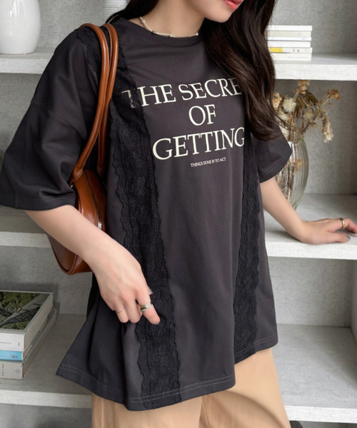 Good Riddance(グッドリダンス)の「【Good Riddance】ロゴレース付き オーバーサイズTシャツ(Tシャツ/カットソー・レディース・オフホワイト/ナチュラル/ブラック・FREE)」の22枚目の写真