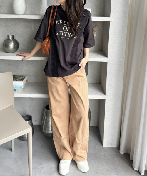 Good Riddance(グッドリダンス)の「【Good Riddance】ロゴレース付き オーバーサイズTシャツ(Tシャツ/カットソー・レディース・オフホワイト/ナチュラル/ブラック・FREE)」の15枚目の写真