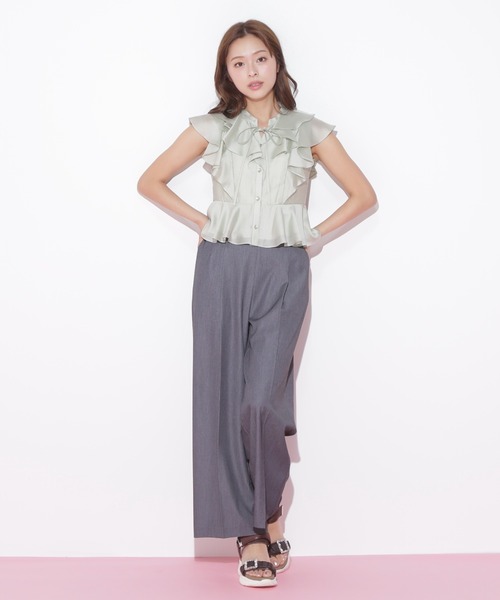 ペプラムラッフルブラウス シアーペプラムラッフルブラウス | N. Natural Beauty Basic