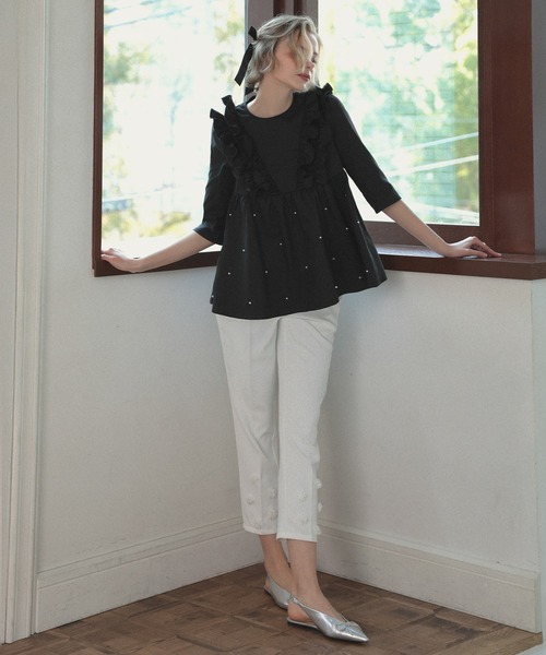 セール】ペプラムフリルパールトップス（シャツ/ブラウス）｜MERAKI