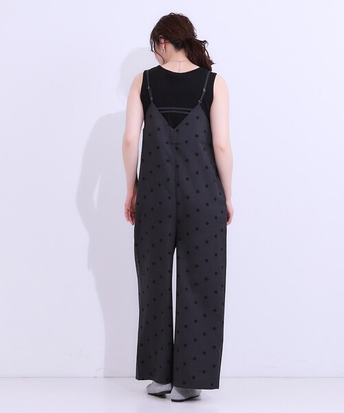 DRESKIP（ドレスキップ）の「【S-LL】着丈が調節できる 大人の麻調サロペット（サロペット/オーバーオール・レディース・ベージュ系5/チャコール/ブラック・01/02/03/04）」の9枚目の写真