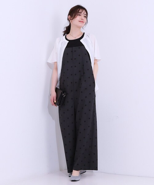 DRESKIP（ドレスキップ）の「【S-LL】着丈が調節できる 大人の麻調サロペット（サロペット/オーバーオール・レディース・ベージュ系5/チャコール/ブラック・01/02/03/04）」の10枚目の写真