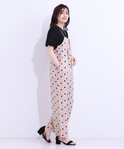 DRESKIP（ドレスキップ）の「【S-LL】着丈が調節できる 大人の麻調サロペット（サロペット/オーバーオール・レディース・ベージュ系5/チャコール/ブラック・01/02/03/04）」の13枚目の写真