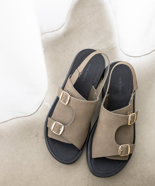 GLOBAL WORK(グローバルワーク)の「らくっションストラップサンダル/323170(サンダル・レディース・シルバー/ブラック/ブラウン/ベージュ/アイボリー・SMALL/LARGE/MEDIUM)」の3枚目の写真