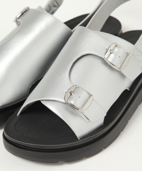 GLOBAL WORK(グローバルワーク)の「らくっションストラップサンダル/323170(サンダル・レディース・シルバー/ブラック/ブラウン/ベージュ/アイボリー・SMALL/LARGE/MEDIUM)」の18枚目の写真