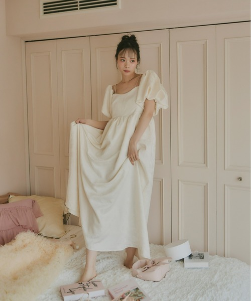 Olu. 3wayジャガードパフスリーブワンピース Olu.｜3wayジャガードパフスリーブワンピース | Rakuten Fashion