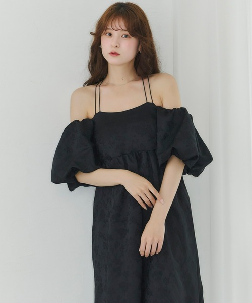 Olu.（オルドット）の「3wayジャガードパフスリーブワンピース（ドレス・レディース・アイボリー/ブラック・1/0）」の7枚目の写真