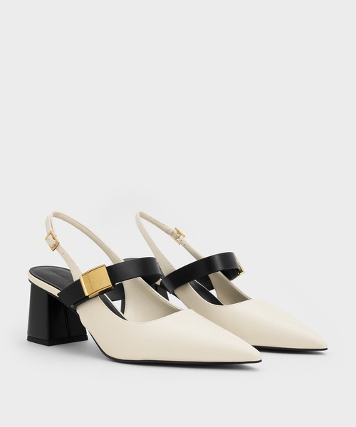 CHARLES & KEITH(チャールズ & キース)の「Yvette イヴェット メリージェーンスリングバックパンプス(パンプス・レディース・オフホワイト/ブラック/ダークブラウン・25cm/24.5cm/23.5cm/23cm/22.5cm/25.5cm)」の18枚目の写真