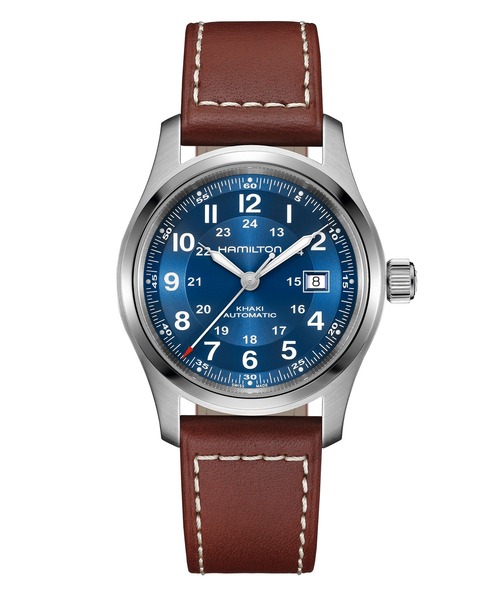 HAMILTON（ハミルトン）の「HAMILTON [ハミルトン] 腕時計 Khaki Field （カーキ フィールド）  オート 自動巻き 42MM ブルー×ブラウン（アナログ腕時計・メンズ・ブルー・FREE）」の2枚目の写真