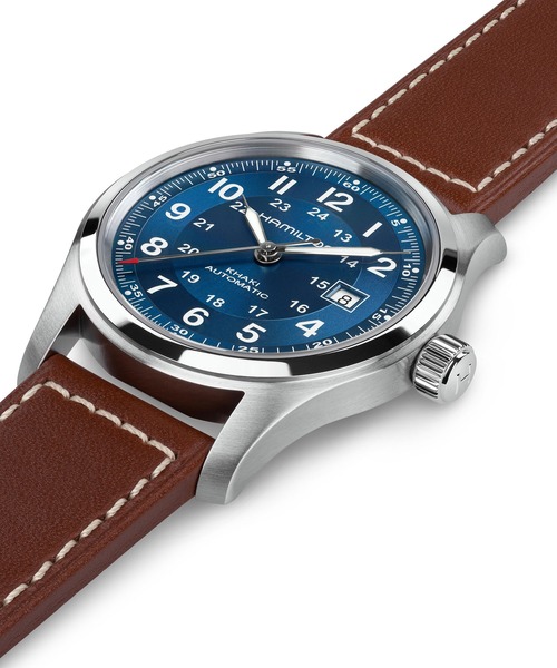 HAMILTON（ハミルトン）の「HAMILTON [ハミルトン] 腕時計 Khaki Field （カーキ フィールド）  オート 自動巻き 42MM ブルー×ブラウン（アナログ腕時計・メンズ・ブルー・FREE）」の4枚目の写真
