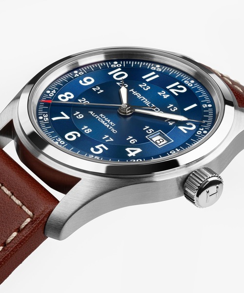 HAMILTON（ハミルトン）の「HAMILTON [ハミルトン] 腕時計 Khaki Field （カーキ フィールド）  オート 自動巻き 42MM ブルー×ブラウン（アナログ腕時計・メンズ・ブルー・FREE）」の6枚目の写真
