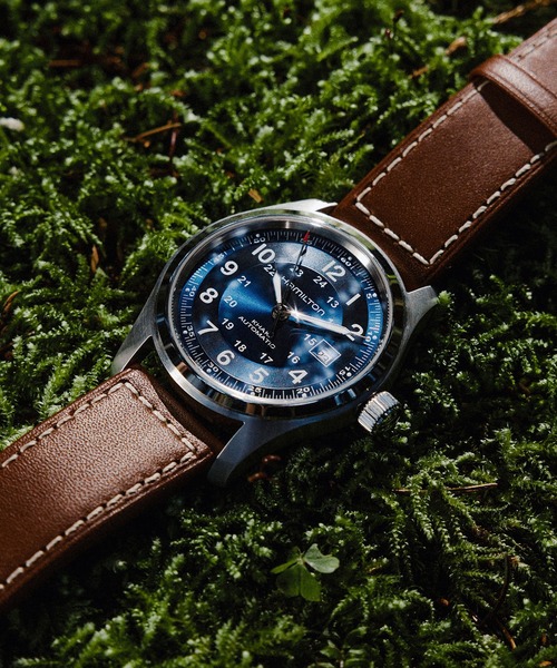 HAMILTON（ハミルトン）の「HAMILTON [ハミルトン] 腕時計 Khaki Field （カーキ フィールド）  オート 自動巻き 42MM ブルー×ブラウン（アナログ腕時計・メンズ・ブルー・FREE）」の8枚目の写真