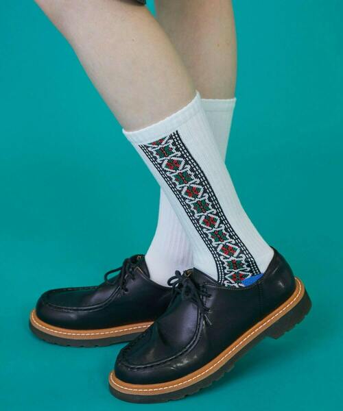 FRAPBOIS（フラボア）の「チロリアンソックス（ソックス/靴下・レディース・ネイビー/ホワイト/ブラック・FREE）」の9枚目の写真