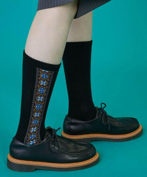 FRAPBOIS（フラボア）の「チロリアンソックス（ソックス/靴下・レディース・ネイビー/ホワイト/ブラック・FREE）」の19枚目の写真