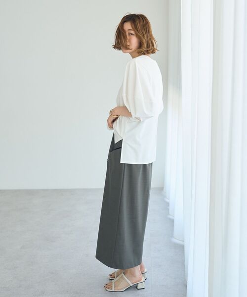 YECCA VECCA（イェッカヴェッカ）の「バルーンスリーブプルオーバー（Tシャツ/カットソー・レディース・ブラック/オフホワイト/チャコールグレー・FREE）」の18枚目の写真