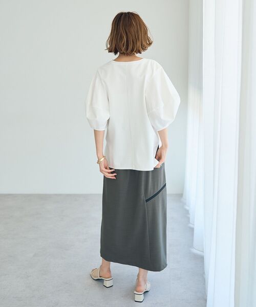 YECCA VECCA（イェッカヴェッカ）の「バルーンスリーブプルオーバー（Tシャツ/カットソー・レディース・ブラック/オフホワイト/チャコールグレー・FREE）」の20枚目の写真