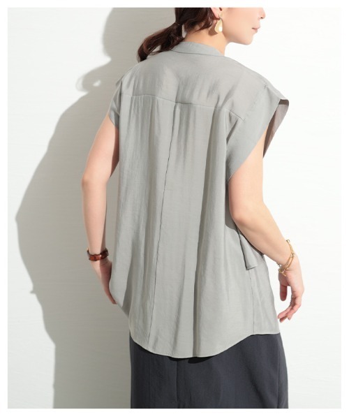 Sawa a la mode（サワアラモード）の「ティアード風ノースリーブブラウス（シャツ/ブラウス・レディース・ホワイト/ブラック/グレー・FREE）」の13枚目の写真