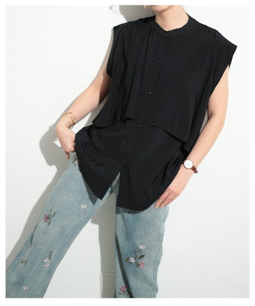 Sawa a la mode（サワアラモード）の「ティアード風ノースリーブブラウス（シャツ/ブラウス・レディース・ホワイト/ブラック/グレー・FREE）」の8枚目の写真